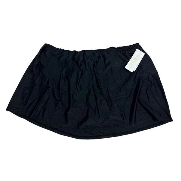 Island Escape Women's Plus 18W Swim Skirt Black NWT - Picture 2 of 12